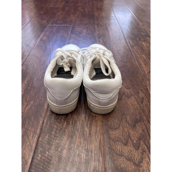 Steve Madden Womens Starling Low-Top White Glitter Star Rhinestone Sneaker - Picture 4 of 6